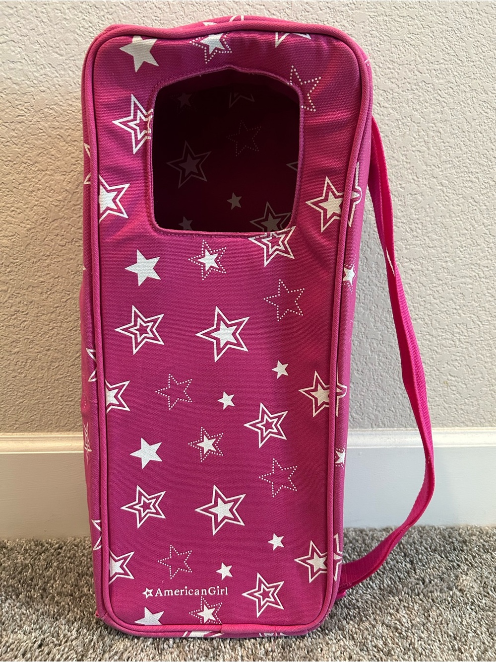 American Girl Hot Pink Star-Print Doll Carrier Tote